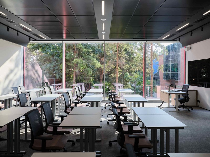 Narxoz University Business School / AGP Architects - Interior Photography, Dining room, Chair, Table, Glass